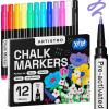 ARTISTRO 12 Liquid Chalk Fine Tip Markers Pre-Activated, Erasable Markers for Glass, Signs, Windows, Cars, Chalkboard Paint Pens with White Chalk for Kids & Adults