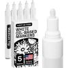 ARTISTRO 12 Oil-based Gold & Silver Paint Pens- 0.7mm Extra-Fine Markers for Tire, Wood, Rock, Fabric, Glass, Ceramic, Metal, Plastic, and More – Quick Dry, Waterproof(White)