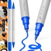 ARTISTRO 15 Acrylic Paint Pens, Art Set Acrylic Paint Markers, Fabric Markers for Textile, Canvas, Rock, Glass, Wood, Paper, Pumpkin, DIY for Kids and Adults(Blue)