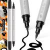 ARTISTRO 15 Acrylic Paint Pens, Art Set Acrylic Paint Markers, Fabric Markers for Textile, Canvas, Rock, Glass, Wood, Paper, Pumpkin, DIY for Kids and Adults(Black)
