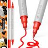 ARTISTRO 15 Acrylic Paint Pens, Art Set Acrylic Paint Markers, Fabric Markers for Textile, Canvas, Rock, Glass, Wood, Paper, Pumpkin, DIY for Kids and Adults(Red)