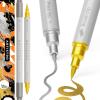 ARTISTRO 15 Acrylic Paint Pens, Art Set Acrylic Paint Markers, Fabric Markers for Textile, Canvas, Rock, Glass, Wood, Paper, Pumpkin, DIY for Kids and Adults(Silver&Gold)