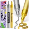 ARTISTRO 15 Oil-Based Permanent Paint Markers – Set of Fine Tip Markers for Wood, Rock, Fabric, Glass, Ceramic, Metal, Plastic, and More – Quick Dry, Waterproof, Permanent(Silver & Gold)
