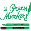 ARTISTRO 2 Gold Acrylic Paint Markers – 0.7mm Extra Fine-Tip Metallic Paint Pens – Perfect for Crafting, Art Projects, & More(Green)