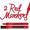 ARTISTRO 2 Gold Acrylic Paint Markers – 0.7mm Extra Fine-Tip Metallic Paint Pens – Perfect for Crafting, Art Projects, & More(Red)