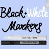 ARTISTRO 2 Gold Acrylic Paint Markers – 0.7mm Extra Fine-Tip Metallic Paint Pens – Perfect for Crafting, Art Projects, & More(White & Black)