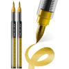 ARTISTRO 2 Gold Acrylic Paint Markers – Brush Tip Paint Pens with Automatic Ink Control System for Rock, Egg, Wood, Fabric, Glass – Perfect for Crafting, Art Projects, & More