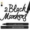 ARTISTRO 2 White Acrylic Paint Markers – 0.7mm Extra Fine-Tip Paint Pens – Perfect for Crafting, Art Projects, & More(Black)