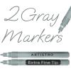 ARTISTRO 2 White Acrylic Paint Markers – 0.7mm Extra Fine-Tip Paint Pens – Perfect for Crafting, Art Projects, & More(Gray)
