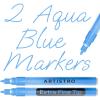 ARTISTRO 2 White Acrylic Paint Markers – 0.7mm Extra Fine-Tip Paint Pens – Perfect for Crafting, Art Projects, & More(Light Blue)
