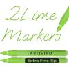 ARTISTRO 2 White Acrylic Paint Markers – 0.7mm Extra Fine-Tip Paint Pens – Perfect for Crafting, Art Projects, & More(Light Green)