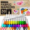 ARTISTRO 24 Fabric Markers – Fine Tip Fabric Markers Permanent for Clothes – No Bleed Pens for T-Shirts, Bags, Textile, Canvas, and more(36 fabric)