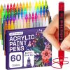 ARTISTRO 30 Acrylic Paint Pens, Art Set Acrylic Paint Markers, Fabric Markers for Textile, Canvas, Rock, Glass, Wood, Paper, DIY, for Kids and Adults, Extra Fine(60 Extra Fine Tip)