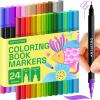 imageARTISTRO 36 Brush Marker Pens Coloring Markers for Adults Brush Tip ampamp 04mm Fineliner Pens Coloring Markers No Bleeding24 dual tip brush  fineliner