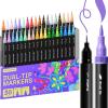 imageARTISTRO 36 Brush Marker Pens Coloring Markers for Adults Brush Tip ampamp 04mm Fineliner Pens Coloring Markers No Bleeding36 dual tip brush  fineliner