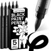 ARTISTRO 5 White Paint Pen for Rock Painting, Stone, Ceramic, Glass, Wood, Tire, Fabric, Metal, Canvas. Set of 5 Acrylic Paint White Marker Water-based Extra-fine Tip(Black)
