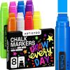 ARTISTRO 8 Liquid Chalk Window Markers for Car Glass Washable – Jumbo Tip 15 mm – Vibrant, Erasable, Non-Toxic Markers for Glass, Signs, Windows, Cars, Chalkboard for Kids & Adults