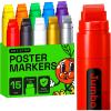 ARTISTRO 8 Metallic Poster Markers – Jumbo Markers Set with 15mm Wide Jumbo Tip for Murals, Posters, Tagging, Rock, Wood, Plastic, Leather, Metal, Fabric, Ceramic(10 Jumbo)