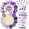 ARTISTRO Bracelet Making Kit – Friendship Bracelet Kit for Jewelry Making with Pearl Beads, Clay Beads, Letters, Stars, Flowers, Hearts – Pink Kandi Beads Set for Girls, Boys and Adults(Purple)