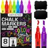 ARTISTRO Liquid Chalk Markers, Erasable, Pre-Activated Medium Tip for Glass or First Day of School Sign, Chalkboard Markers with White Chalk for Kids & Adults (Chisel Tip)