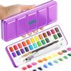 ARTISTRO Metallic Watercolor Paints Set of 18, Palette set Including 12 Metallic Glitter Watercolor and 6 Chameleon Colors. Perfect Travel Watercolor Set for Artists, Amateur Hobbyists and Painting Lovers(24 colors Portable Travel)