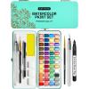 ARTISTRO Metallic Watercolor Paints Set of 18, Palette set Including 12 Metallic Glitter Watercolor and 6 Chameleon Colors. Perfect Travel Watercolor Set for Artists, Amateur Hobbyists and Painting Lovers(48 colors Portable Travel Mint)