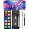 ARTISTRO Metallic Watercolor Paints Set of 18, Palette set Including 12 Metallic Glitter Watercolor and 6 Chameleon Colors. Perfect Travel Watercolor Set for Artists, Amateur Hobbyists and Painting Lovers(18 colors Metallic Portable Travel)