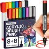 ARTISTRO Paint Markers – Acrylic Pens for Rock, Glass, Fabric, DIY – Art Supplies – 16 Brush Tip Markers(16)