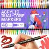 ARTISTRO Paint Markers – Acrylic Pens for Rock, Glass, Fabric, DIY – Art Supplies – 16 Brush Tip Markers(24)