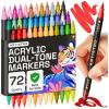 ARTISTRO Paint Markers – Acrylic Pens for Rock, Glass, Fabric, DIY – Art Supplies – 16 Brush Tip Markers(36)