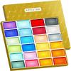 ARTISTRO Professional Watercolor Paint Set for Adults – 48 Pigment-Rich Colors, XL Pans, ASTM-I Lightfastness, High Tinting Strength Watercolor Set for Professionals made by professionals(24 Metallic Colors)