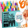 ARTISTRO Rock Acrylic Paint Markers – Rock Painting Kit for Arts & Crafts – Dual Tip Acrylic Paint Pens(48 Colors)