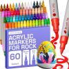 ARTISTRO Rock Acrylic Paint Markers – Rock Painting Kit for Arts & Crafts – Dual Tip Acrylic Paint Pens(60 Colors)