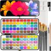 ARTISTRO Watercolor Paint Set in Portable Box, Includes Metallic and Fluorescent Paints, 2 x Brushes, Watercolour Paper, Acrylic Markers, Travel kit for Artist and Beginners(100 Colors)