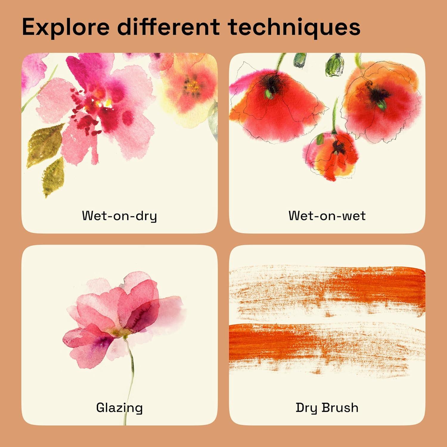 imageARTISTRO Professional Watercolor Paint Set for Adults  24 PigmentRich Colors XL Pans ASTMI Lightfastness High Tinting Strength Watercolor Set for Professionals made by Professionals6 Gold Colors