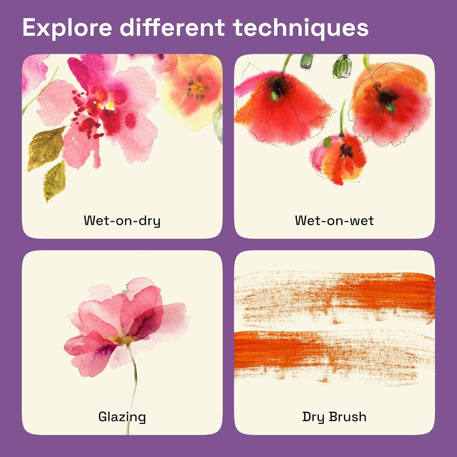 imageARTISTRO Professional Watercolor Paint Set for Adults 24 PigmentRich Colors XL Pans ASTMI Lightfastness High Tinting Strength Watercolor Set for Professionals made by Professionals48 Colors