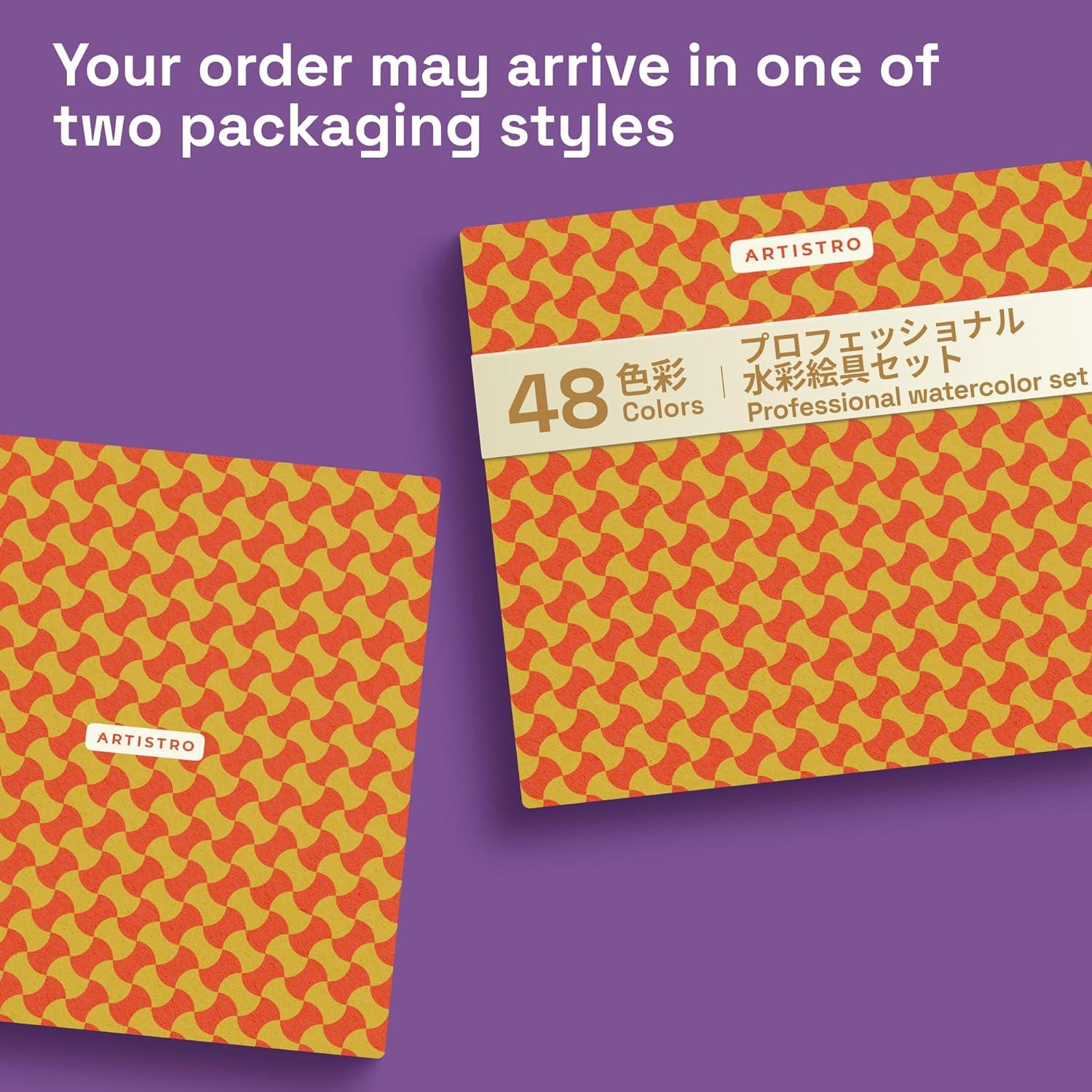 imageARTISTRO Professional Watercolor Paint Set for Adults 24 PigmentRich Colors XL Pans ASTMI Lightfastness High Tinting Strength Watercolor Set for Professionals made by Professionals48 Colors