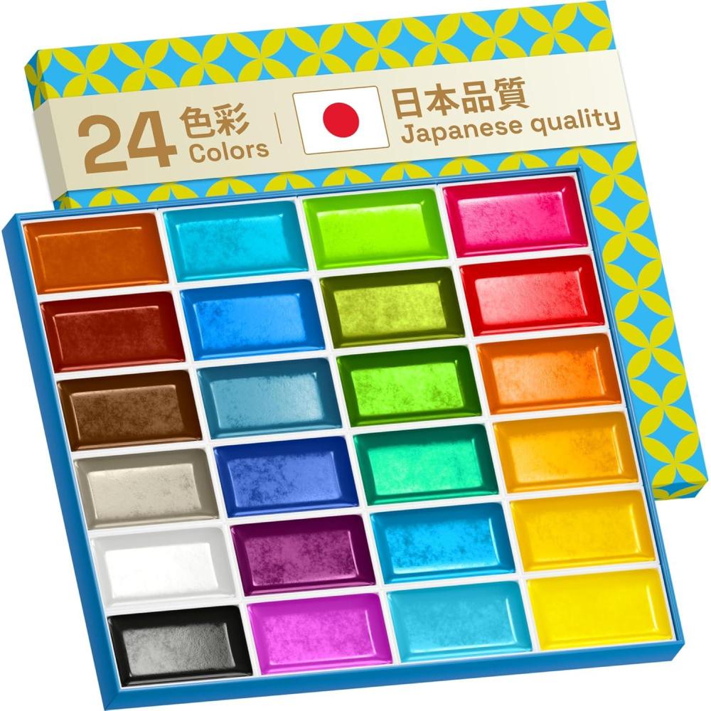 imageARTISTRO Professional Watercolor Paint Set for Adults  24 PigmentRich Colors XL Pans ASTMI Lightfastness High Tinting Strength Watercolor Set for Professionals made by Professionals24 Colors