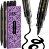 ARTISTRO 5 Black Dual-Tip Fabric Markers – Fabric Decorating Kit – Permanent for Clothes – No Bleed Pens for T-Shirts, Bags, Textile, Canvas, and More (Brush Tip and Fine Tip)