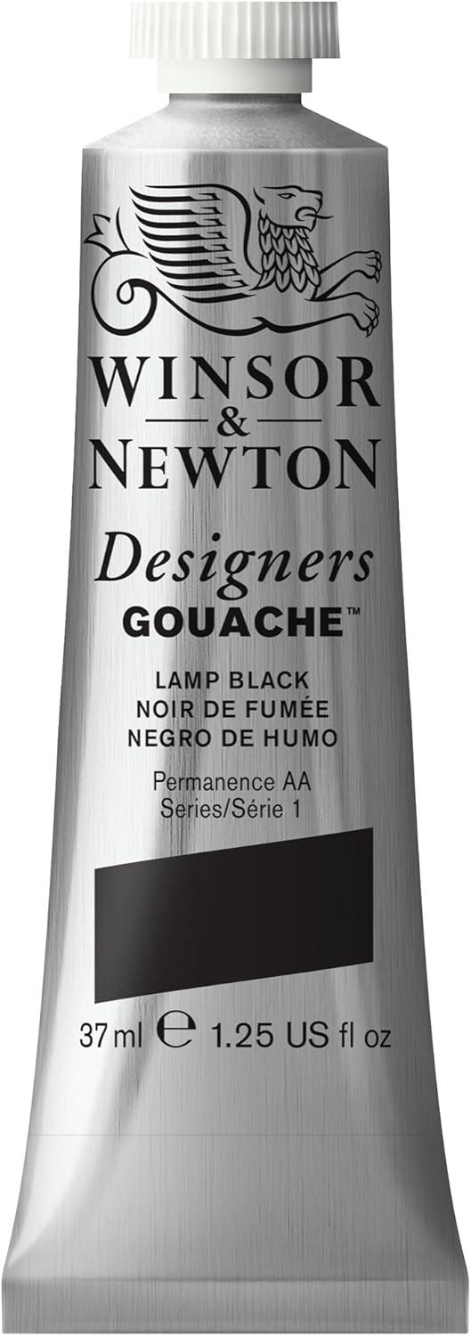 imageWinsor ampamp Newton Designers Gouache 37 ml 125oz tube Permanent WhiteLamp Black