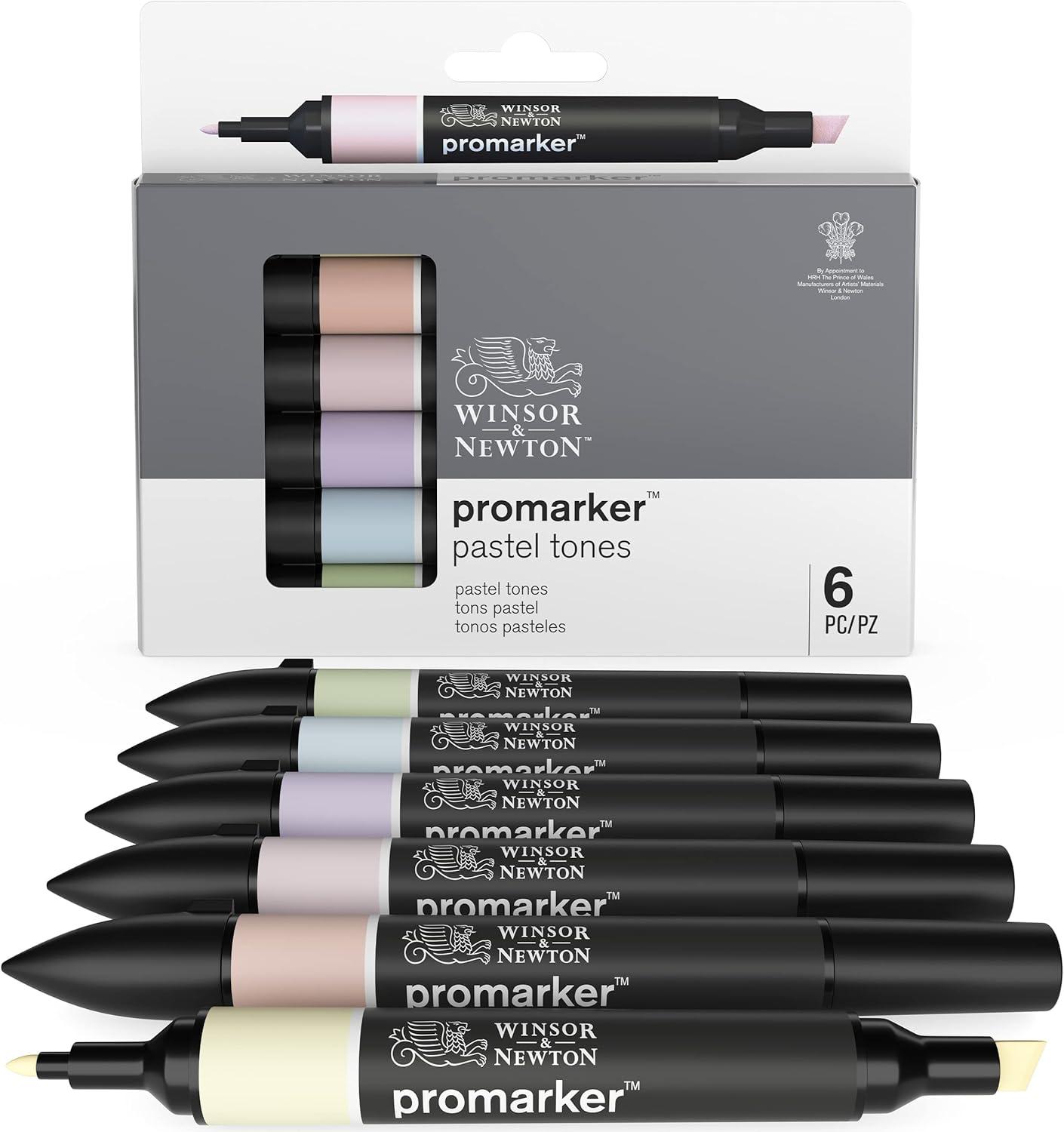 imageWinsor ampamp Newton Promarker Metallic Set of 6Pastel Tones