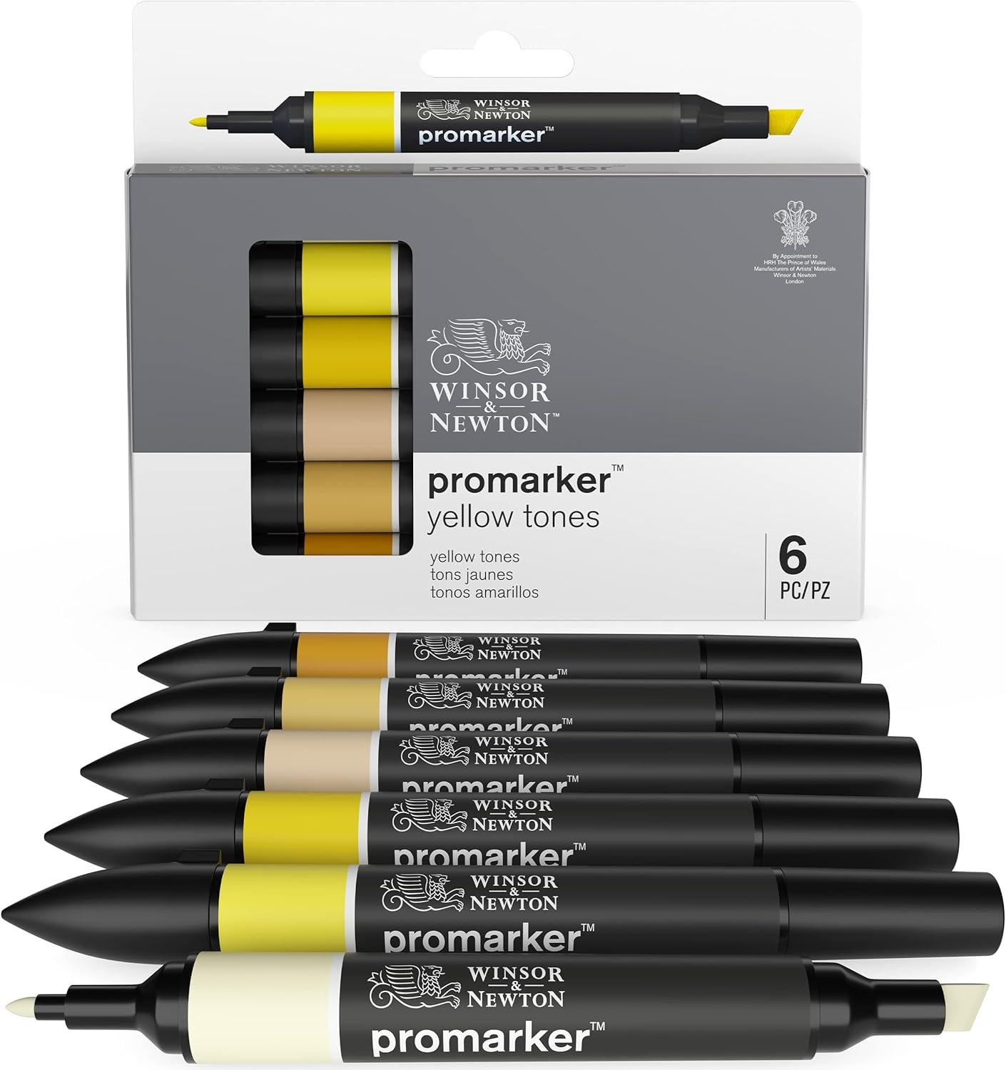 imageWinsor ampamp Newton Promarker Metallic Set of 6Yellow Tones