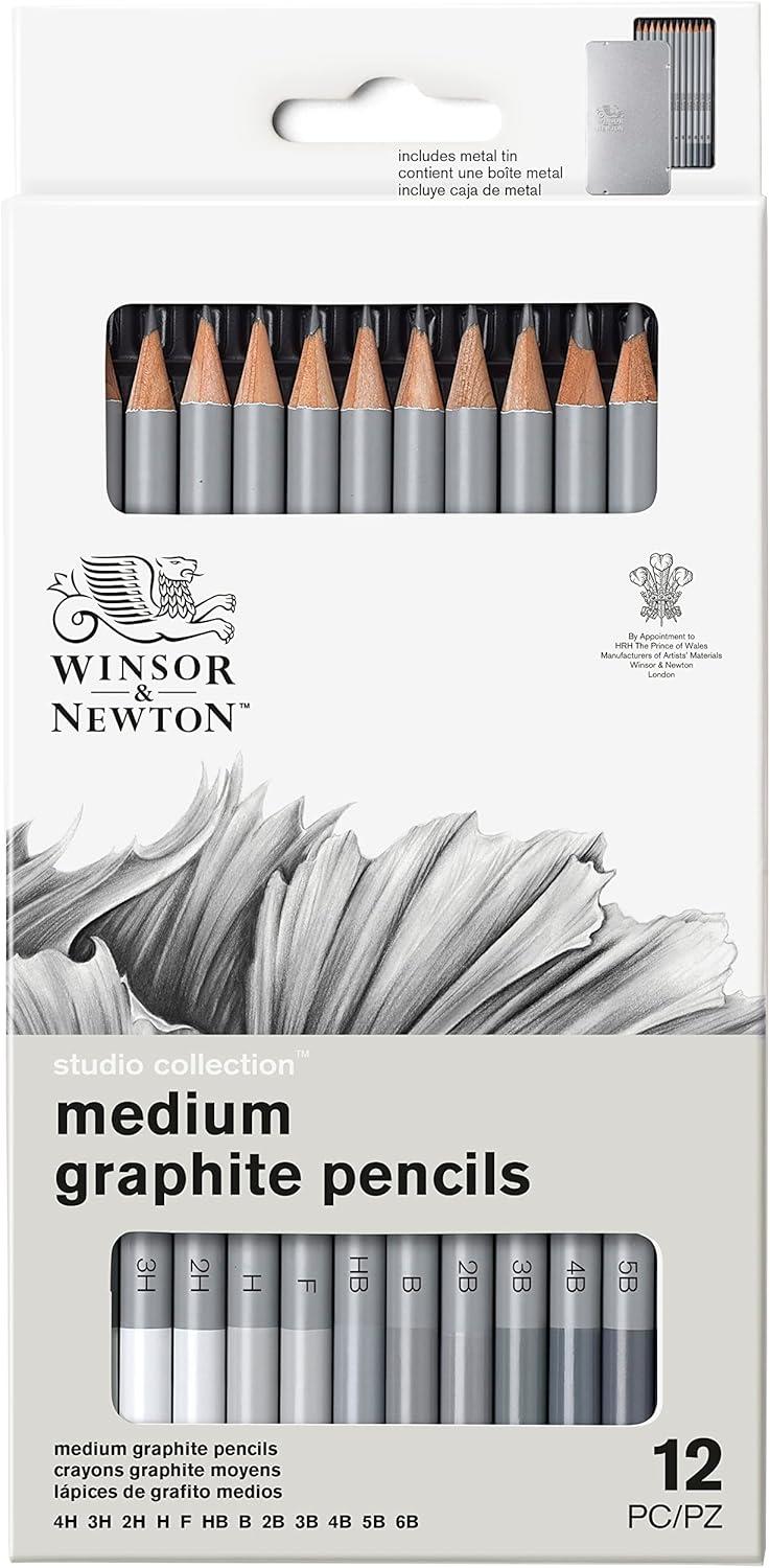 imageWinsor ampamp Newton Studio Collection Artist Pencils Graphite Pencils Set of 1212 Colors Pencils