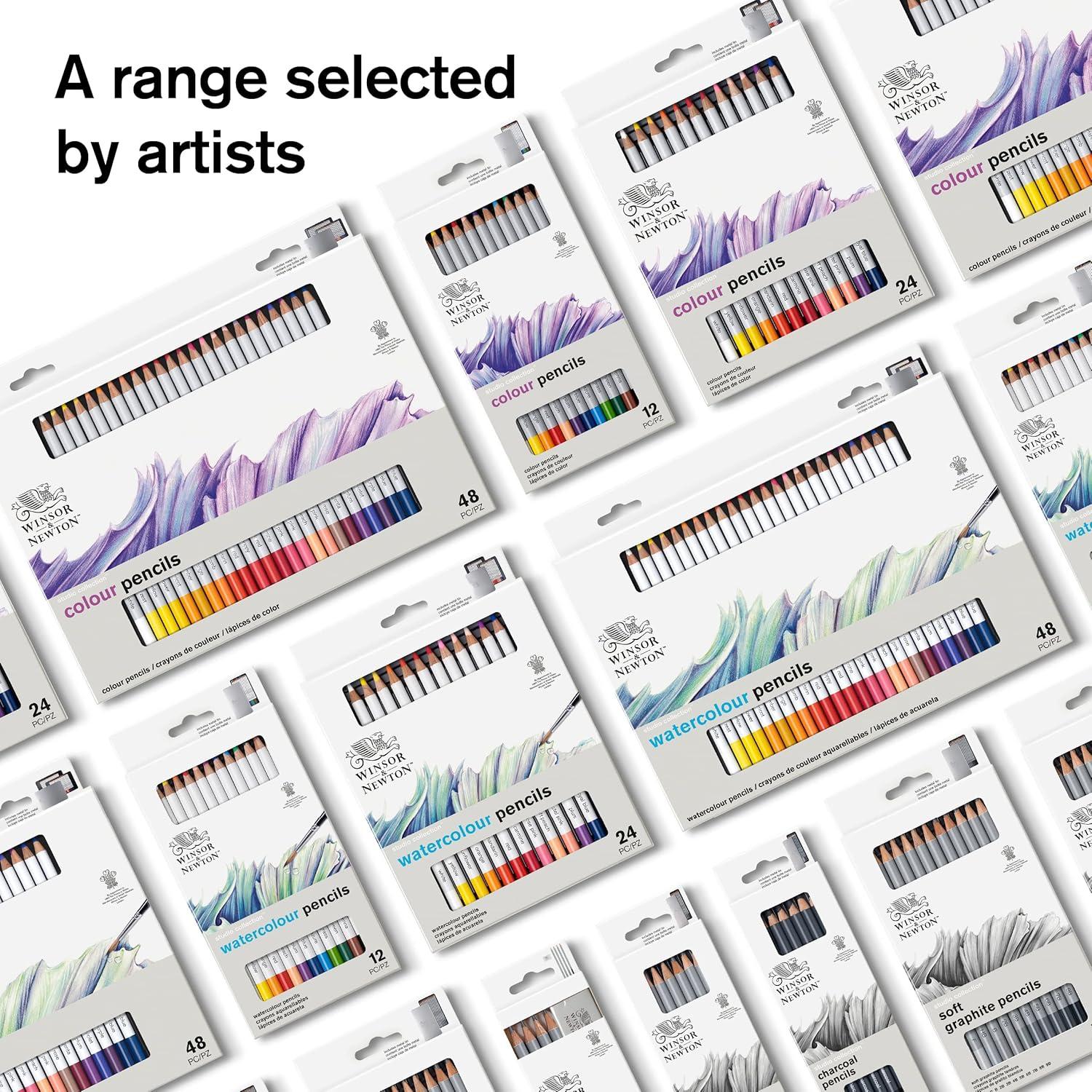 imageWinsor ampamp Newton Studio Collection Artist Pencils Graphite Pencils Set of 1212 Colors Pencils