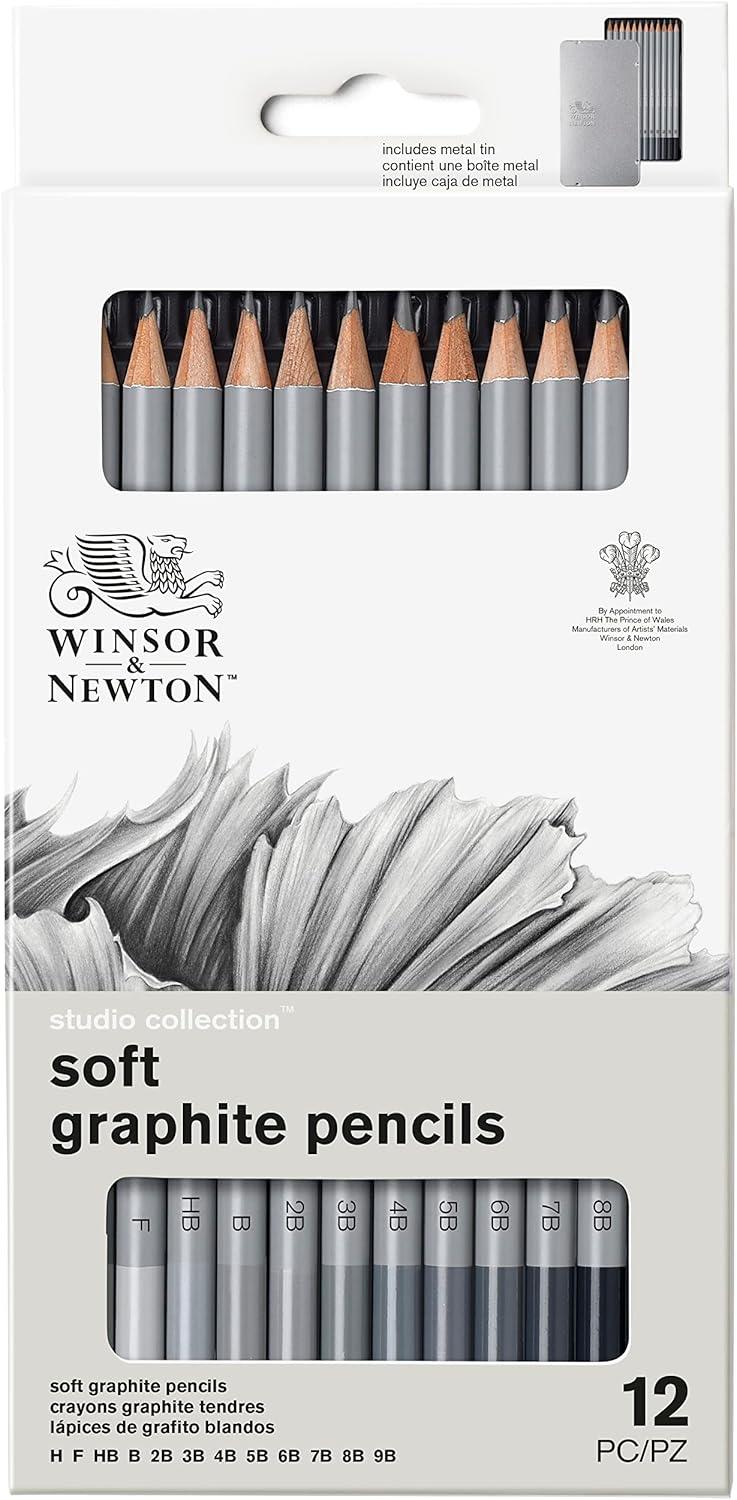 imageWinsor ampamp Newton Studio Collection Artist Pencils Graphite Pencils Set of 1212 Graphite Pencils