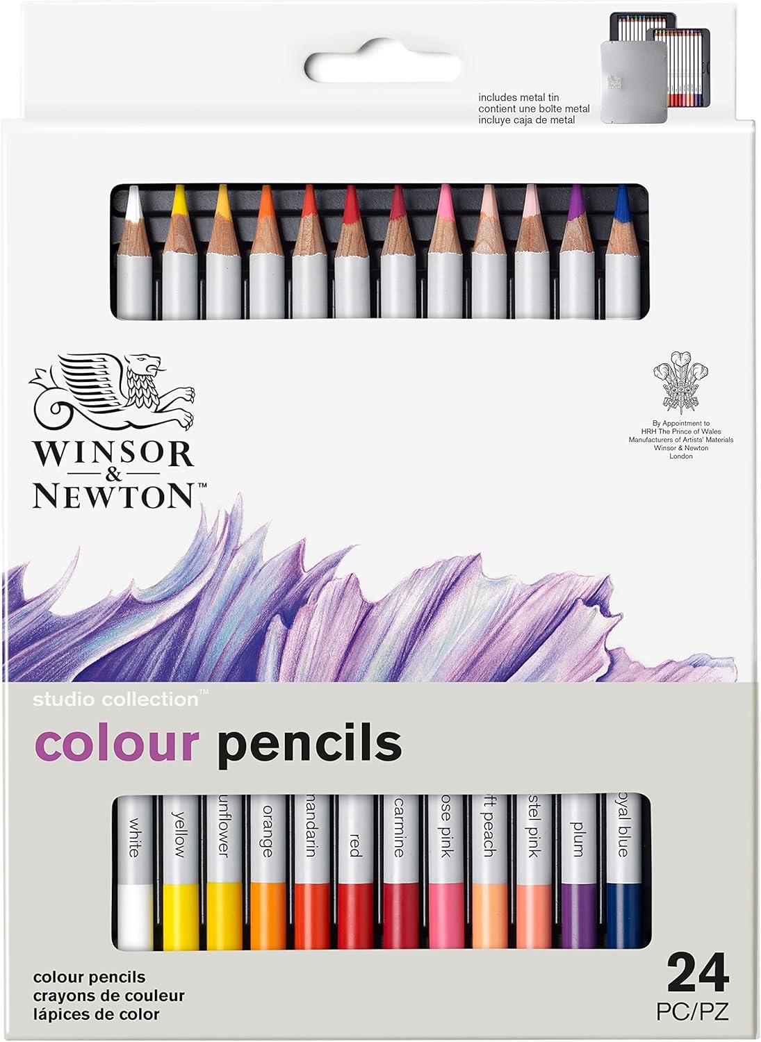 imageWinsor ampamp Newton Studio Collection Artist Pencils Graphite Pencils Set of 1224 Color Pencils
