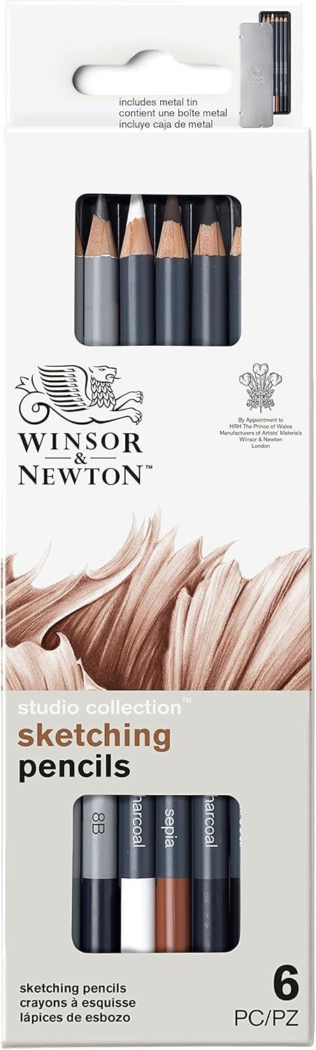 imageWinsor ampamp Newton Studio Collection Artist Pencils Graphite Pencils Set of 126 Sketching Pencils