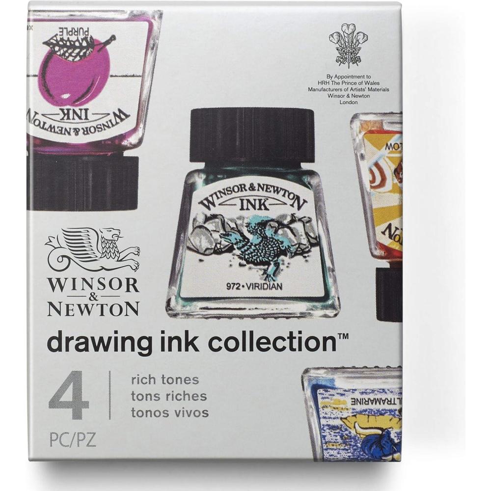 imageWinsor ampamp Newton Collection Drawing Ink Set Set of 4 Rich TonesRich Tones