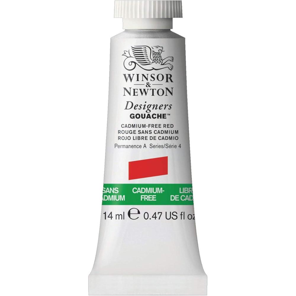 imageWinsor ampamp Newton Designers Gouache 37 ml 125oz tube Permanent WhiteCadmiumfree Red