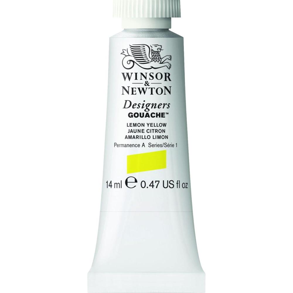 imageWinsor ampamp Newton Designers Gouache 37 ml 125oz tube Permanent WhiteLemon Yellow